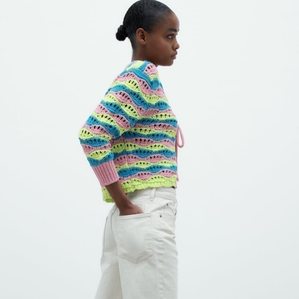Zara NWT striped knit cardigan - Picture 5 of 11